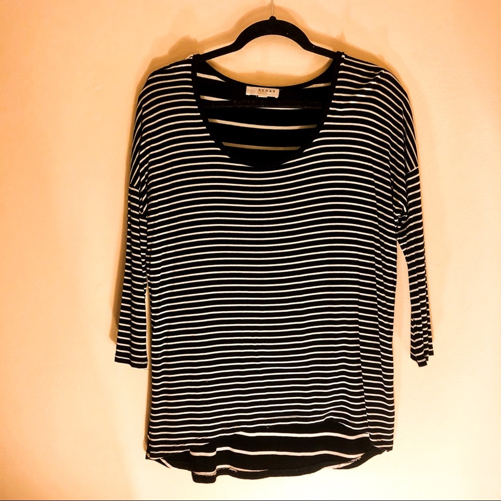 Quarter Length Striped Top